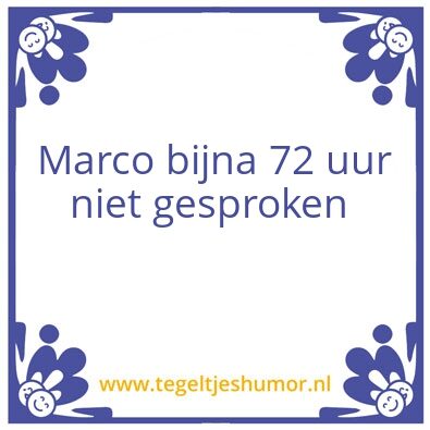 Tegeltje: Marco