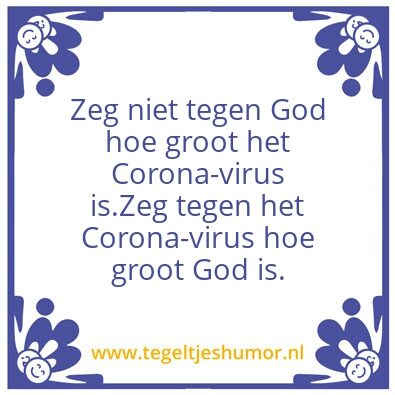 Tegeltje: Corona