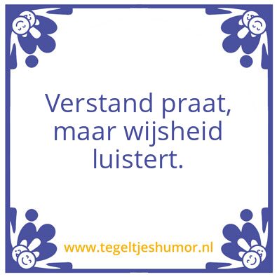 Tegeltje: Wijsheid