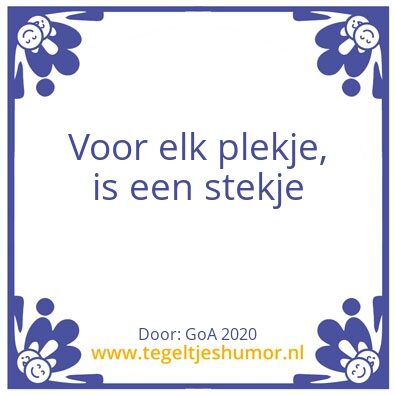 Tegeltje: stekje