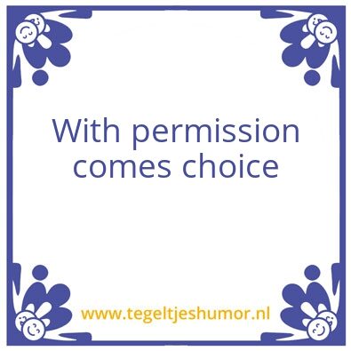 Tegeltje: Permission
