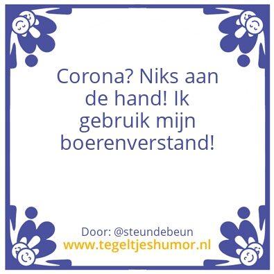 Tegeltje: Corona