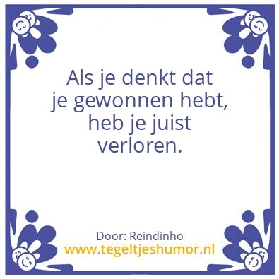 Tegeltje: Gewonnen