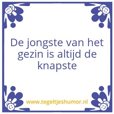 Tegeltje: Knap