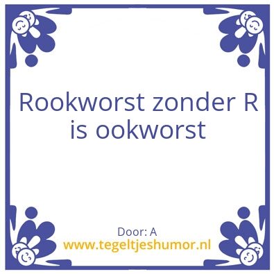 Tegeltje: Rookworst