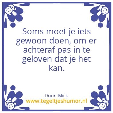 Tegeltje: Gewoon doen