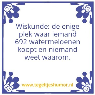 Tegeltje: Wiskunde