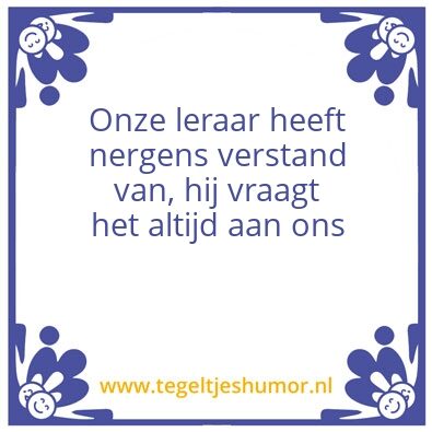 Tegeltje: Leraar