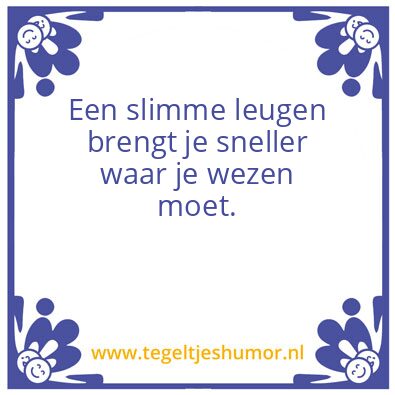 Tegeltje: Leugentje
