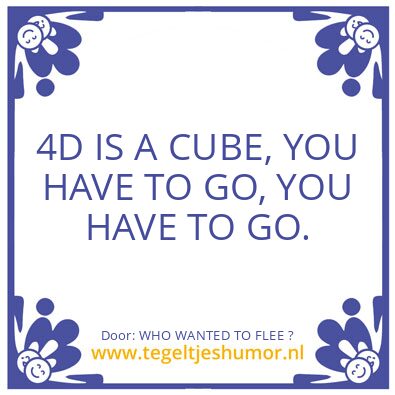 Tegeltje: WHO WANTED TO FLEE ?