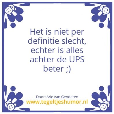 Tegeltje: UPS