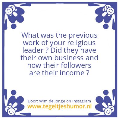 Tegeltje: your religious leader
