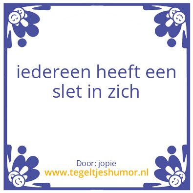 Tegeltje: tegeltjesslet