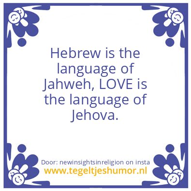 Tegeltje: Jehova. = LOVE