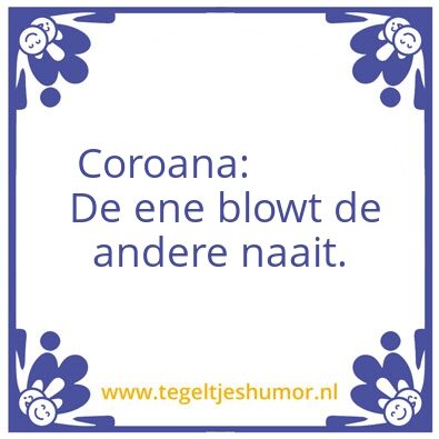 Tegeltje: Corona