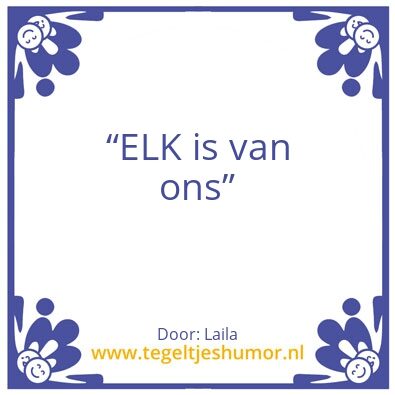 Tegeltje: Elk