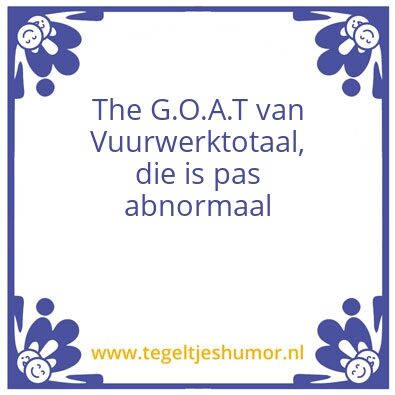 Tegeltje: Vuurwerktotaal