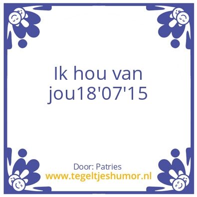 Tegeltje: Voor jou