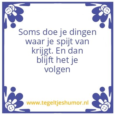 Tegeltje: spijt