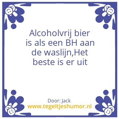 Tegeltje: Alcoholvrij bier