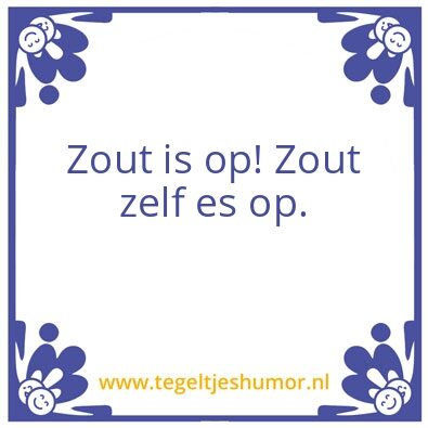 Tegeltje: Zout