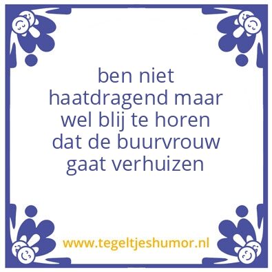 Tegeltje: hoera