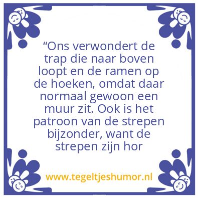 Tegeltje: Verwondering