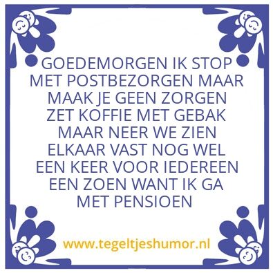 Tegeltje: Pensioen