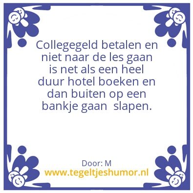 Tegeltje: Studeren