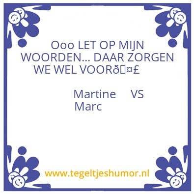 Tegeltje: Signs of water