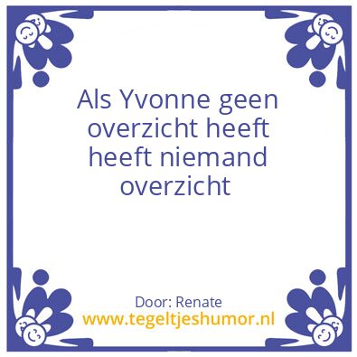 Tegeltje: Yvonne