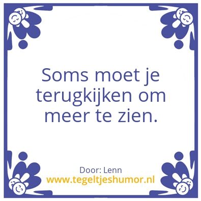 Tegeltje: Terugkijken