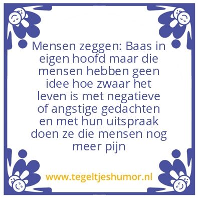 Tegeltje: Baas