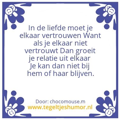 Tegeltje: vertrouwen in de liefde
