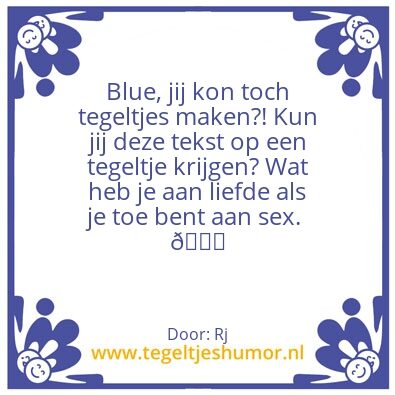 Tegeltje: Sex