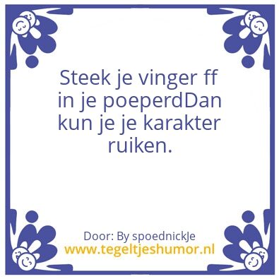 Tegeltje: Karakter
