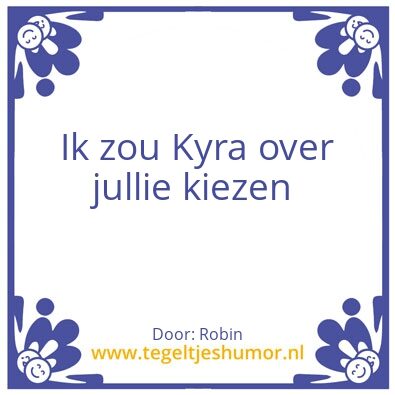 Tegeltje: Robin die kanker is