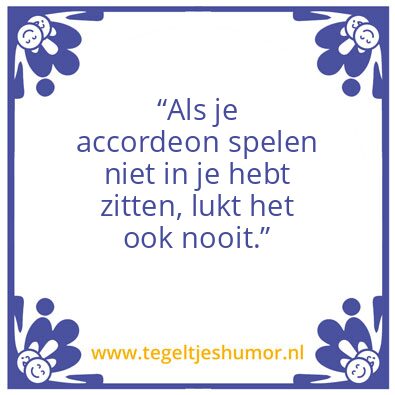 Tegeltje: accordeon