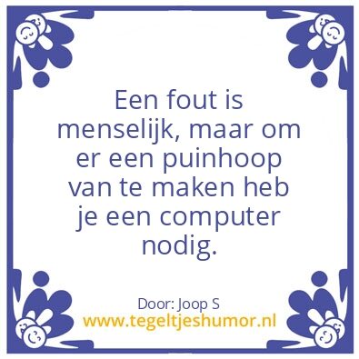Tegeltje: puinhoop