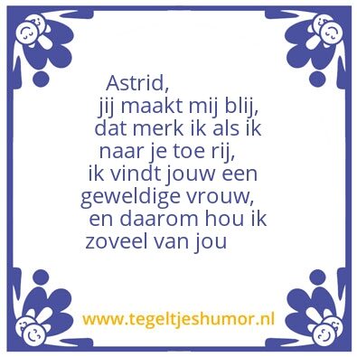 Tegeltje: astrid