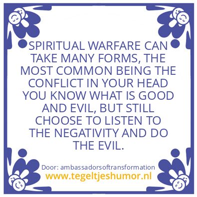 Tegeltje: Spiritual Warfare