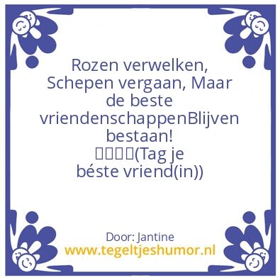 Tegeltje: Vriendschap