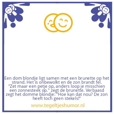 Tegeltje: Blondje