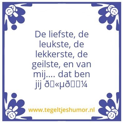 Tegeltje: Geinig