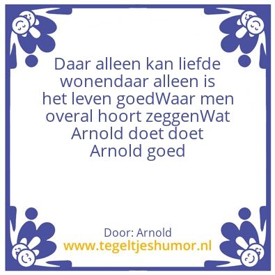 Tegeltje: Daar Alleen