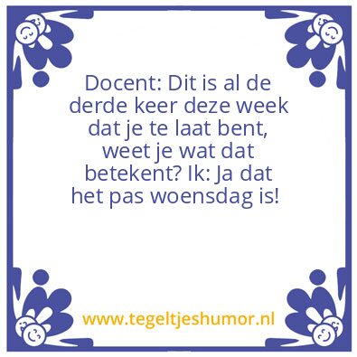Tegeltje: Woensdag