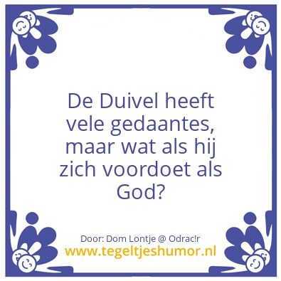 Tegeltje: Duivel vs God