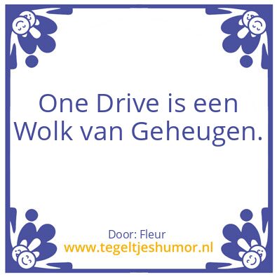 Tegeltje: Wolk van geheugen