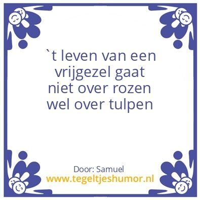 Tegeltje: Vrijgezel