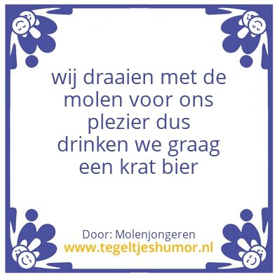 Tegeltje: molen bier